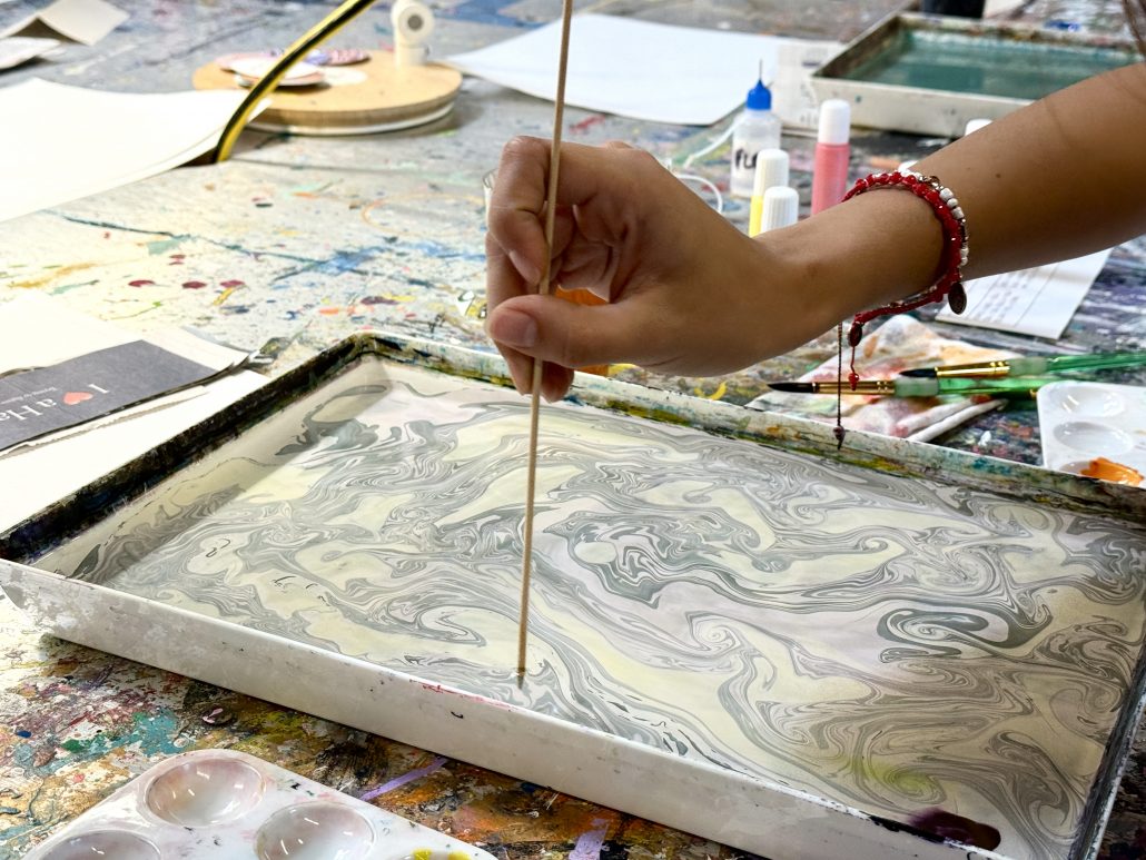 Ink Marbling Closeup