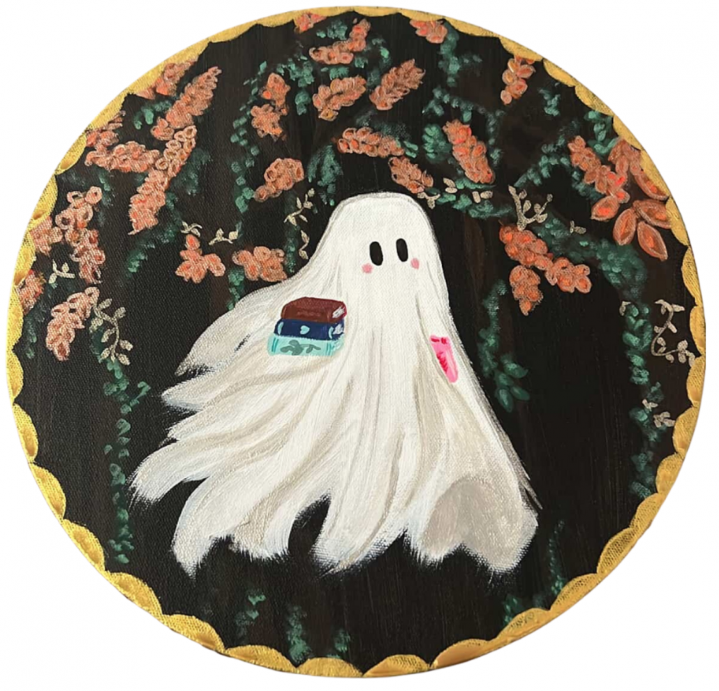 Ghost in the Garden painting